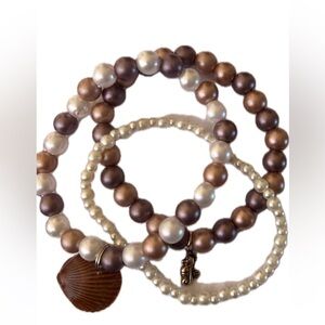 Rustic Rounds Sandstone Bracelet Trio